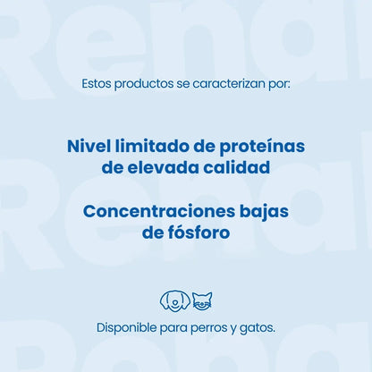 Lámina de Vet Life Renal: nivel limitado de proteínas de elevada calidad y concentraciones bajas de fósforo, disponible para perros y gatos