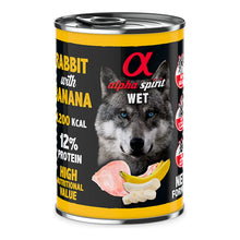 Lata Alpha Spirit conejo con plátano para perros, pack de 6 latas de 400 g, EAN 8437015969978