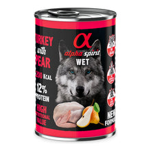 Lata Alpha Spirit pavo con pera para perros, pack de 6 latas de 400 g, EAN 8437013576178