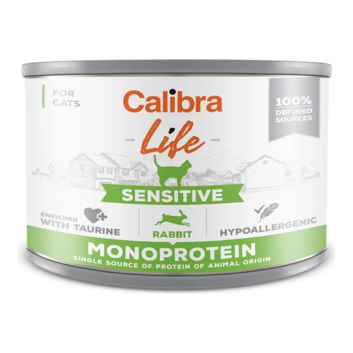 Latas Calibra Life Sensitive de conejo para gatos adultos, una lata de 200 g, EAN 8595706700153