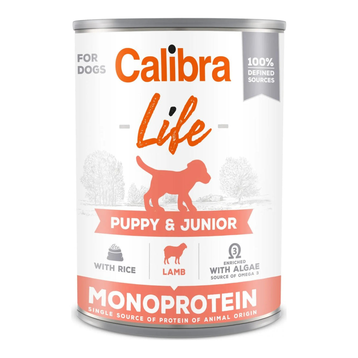 Latas Calibra Life Puppy & Junior de cordero para cachorros: una lata de 400 g, EAN 8595706700016