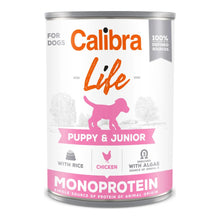 Latas Calibra Life Puppy & Junior de pollo para cachorros: una lata de 400 g, EAN 8595706700023