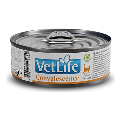 Comida húmeda Farmina Vet Life Convalescence para gatos, caja de 12 latas de 85 g, EAN 8606014103984