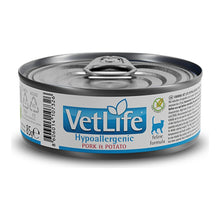 Comida húmeda Farmina Vet Life Hypoallergenic Cerdo y Patata para gatos, caja de 12 latas de 85 g, EAN 8606014107340