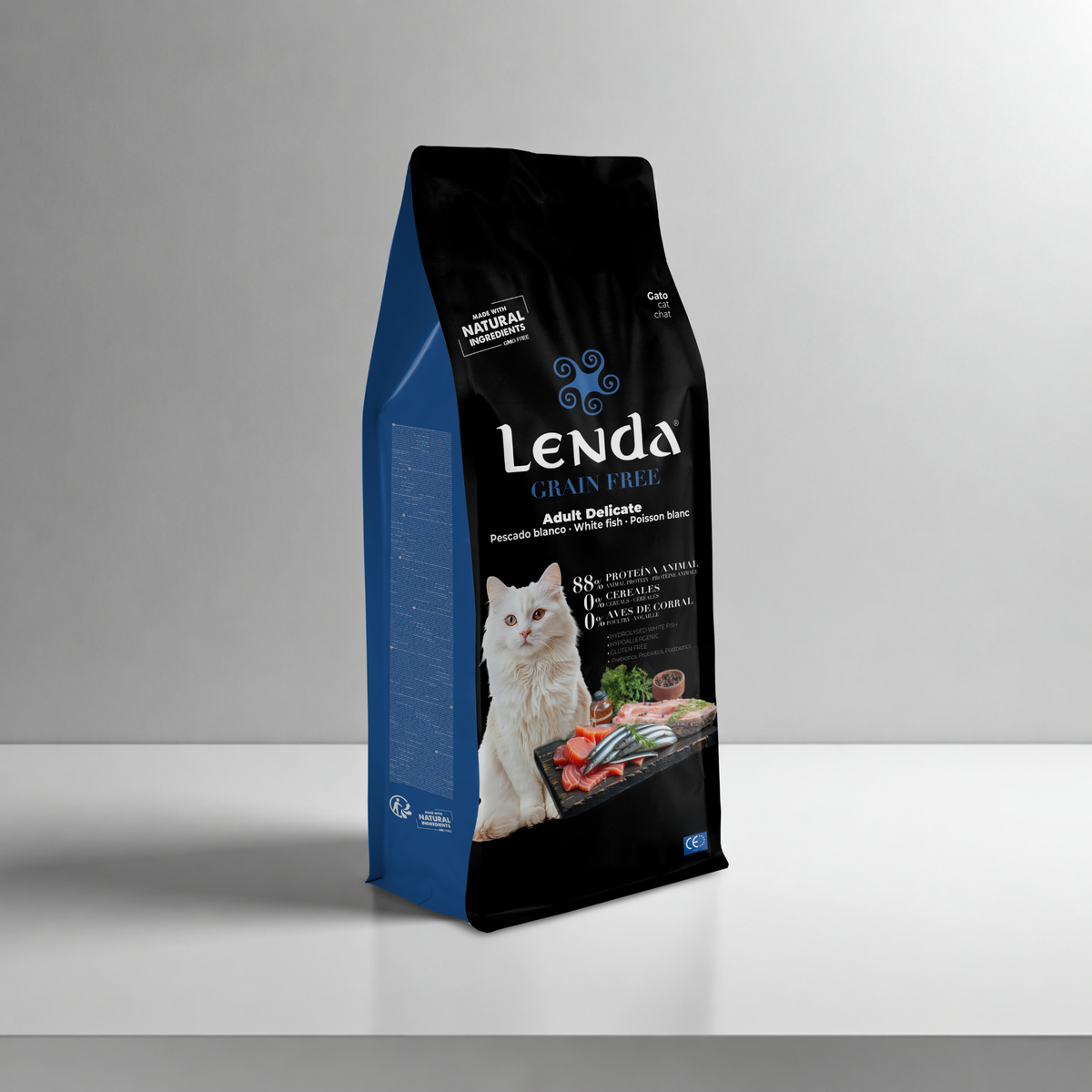 Saco de 2 kg del pienso hipoalergénico Lenda Delicate para gatos, EAN 8435578202358