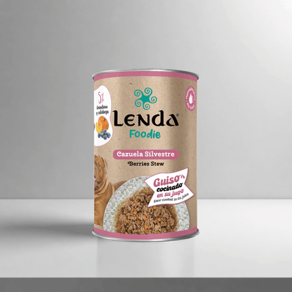 Lata de 380 g de Lenda Foodie Cazuela Silvestre para perros, guiso de jabalí y pavo, EAN 18435578201211