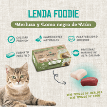 Infografía oficial con trozos de merluza y lomo negro de atún, EAN 18435578290017