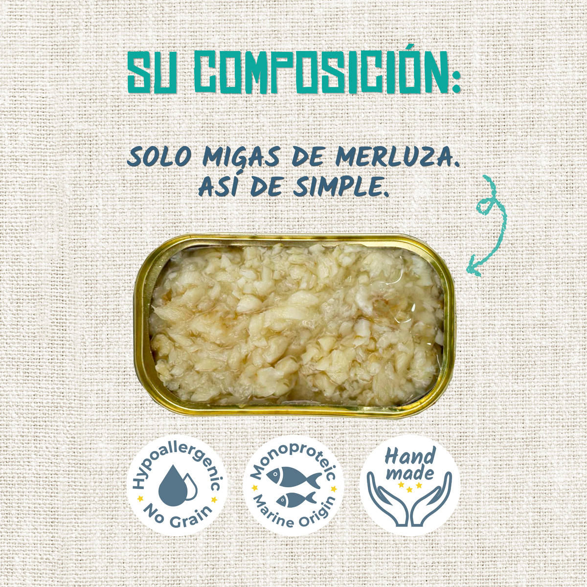 Composición oficial: solo lomo alto de merluza, EAN 18435578290086