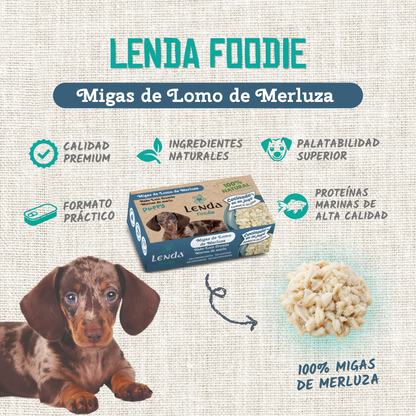 Infografía oficial de la receta Puppy de merluza, EAN 18435578290086