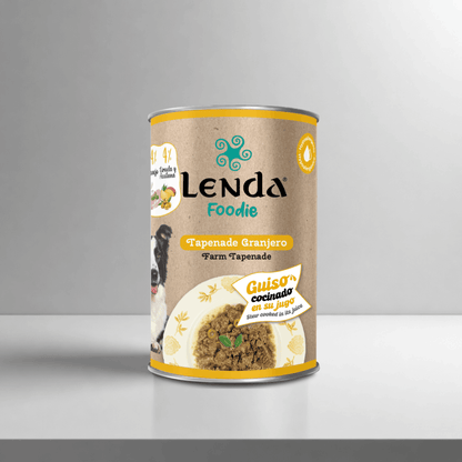 Lata de 380 g de Lenda Foodie Tapenade Granjero para perros, con pato y conejo, EAN 18435578201228