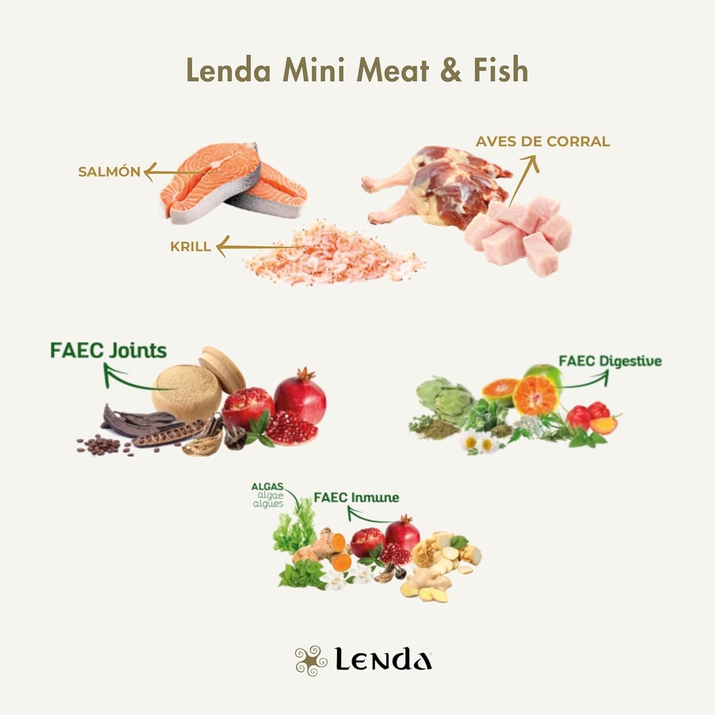 Ingredientes y beneficios del pienso Lenda Mini Meat and Fish para perros pequeños
