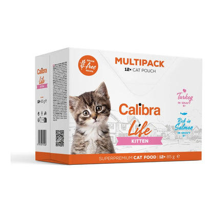 Multipack Calibra Life de sobres para gatitos, caja de 12 sobres de 2 recetas, EAN 8595706701006