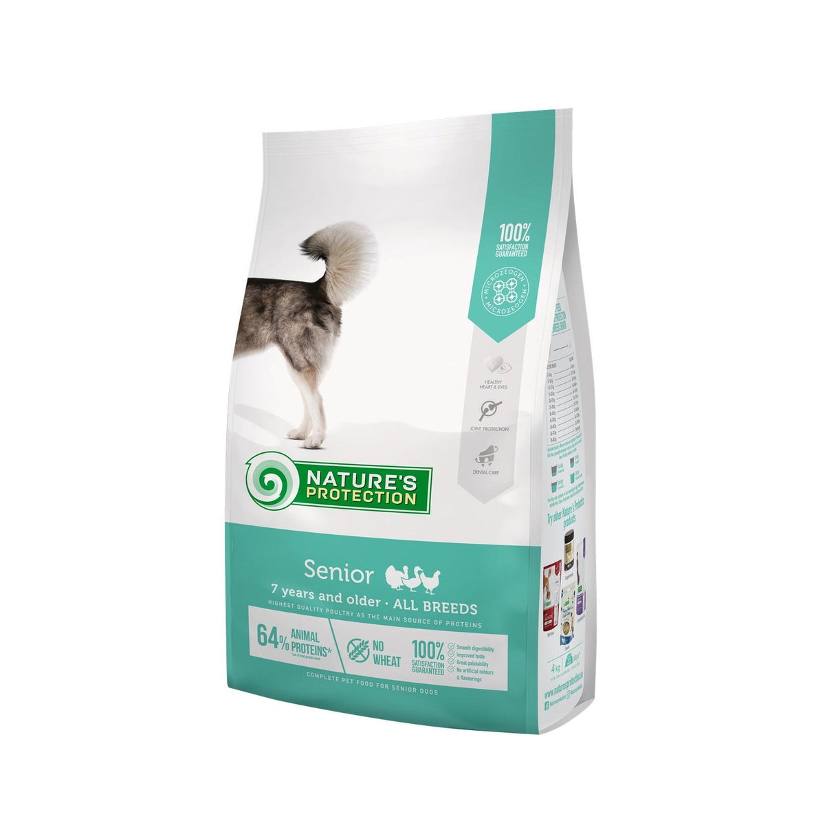 Saco de 4 kg de pienso Nature's Protection para perros senior con aves de corral