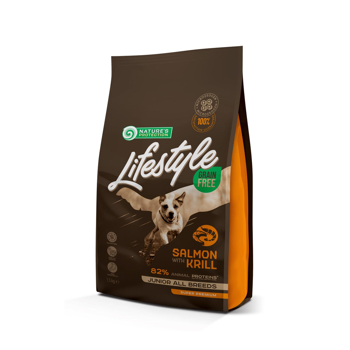 Saco de 1,5 kg de pienso Nature's Protection para cachorros sin cereales con salmón y krill