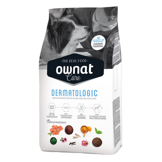 Envase de pienso perros sensibilidad dermatológica OWNAT Care Dermatologic