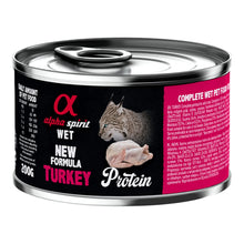 Paté Alpha Spirit de pavo para gatos, lata de 200 g, EAN 8436586311247