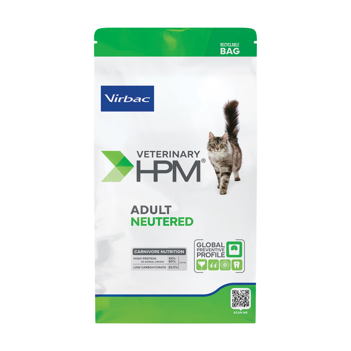Pienso para gato esterilizado Virbac HPM Adult Neutered, saco frontal, EAN 3561963630422