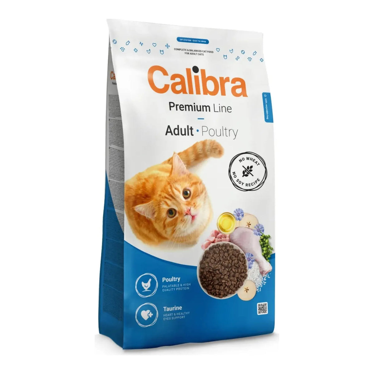 Saco del pienso Calibra Premium para gatos con ave, receta Cat Premium Line Adult Poultry