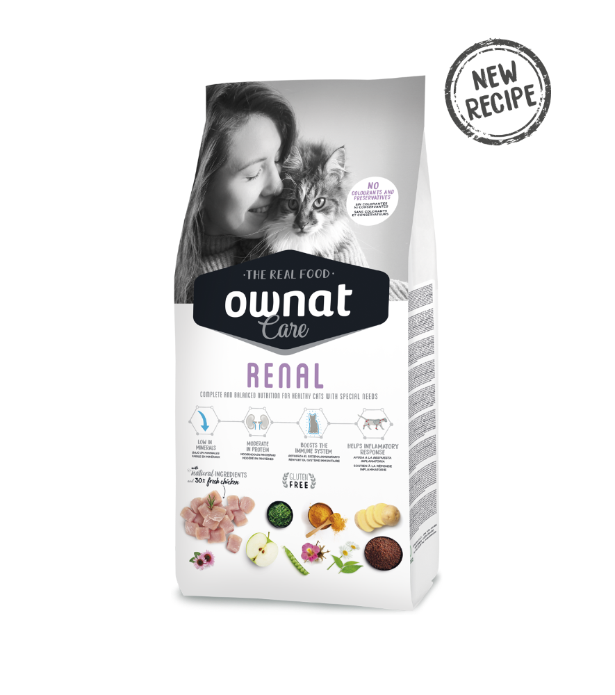 Saco frontal del pienso Ownat Care Renal para gatos, EAN 8429037014569