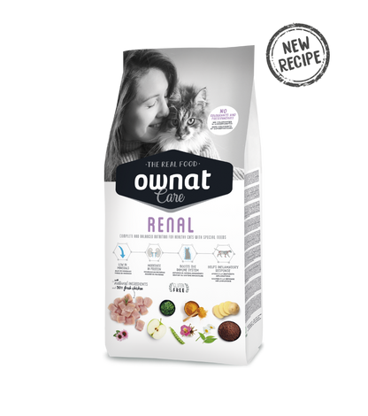 Saco frontal del pienso Ownat Care Renal para gatos, EAN 8429037014569