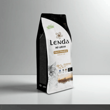 Saco frontal del pienso Lenda Farm Poultry para gatos, EAN 8435578201498 y 8435578201757