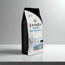 Saco frontal del pienso Lenda Sensitive para gatos, EAN 8435578201535 y 8435578201795