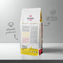 Parte trasera del saco con la etiqueta y los ingredientes, EAN 8435578201719 y 8435578201658