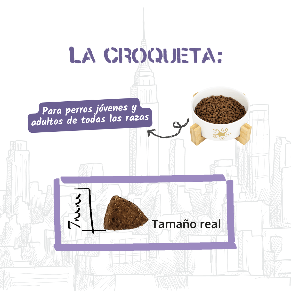 Croqueta del pienso Lenda Urban Indoor para gatos a tamaño real, EAN 8435578201610 y 8435578201627