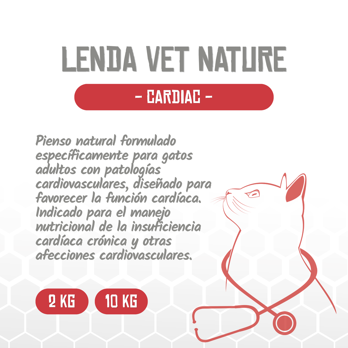 Presentación de la receta Cardiac de Vet Nature en 2 y 10 kg, EAN 8435578250274