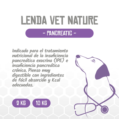 Presentación de la receta Pancreatic de Vet Nature para perros, EAN 8435578250205 / 8435578250212
