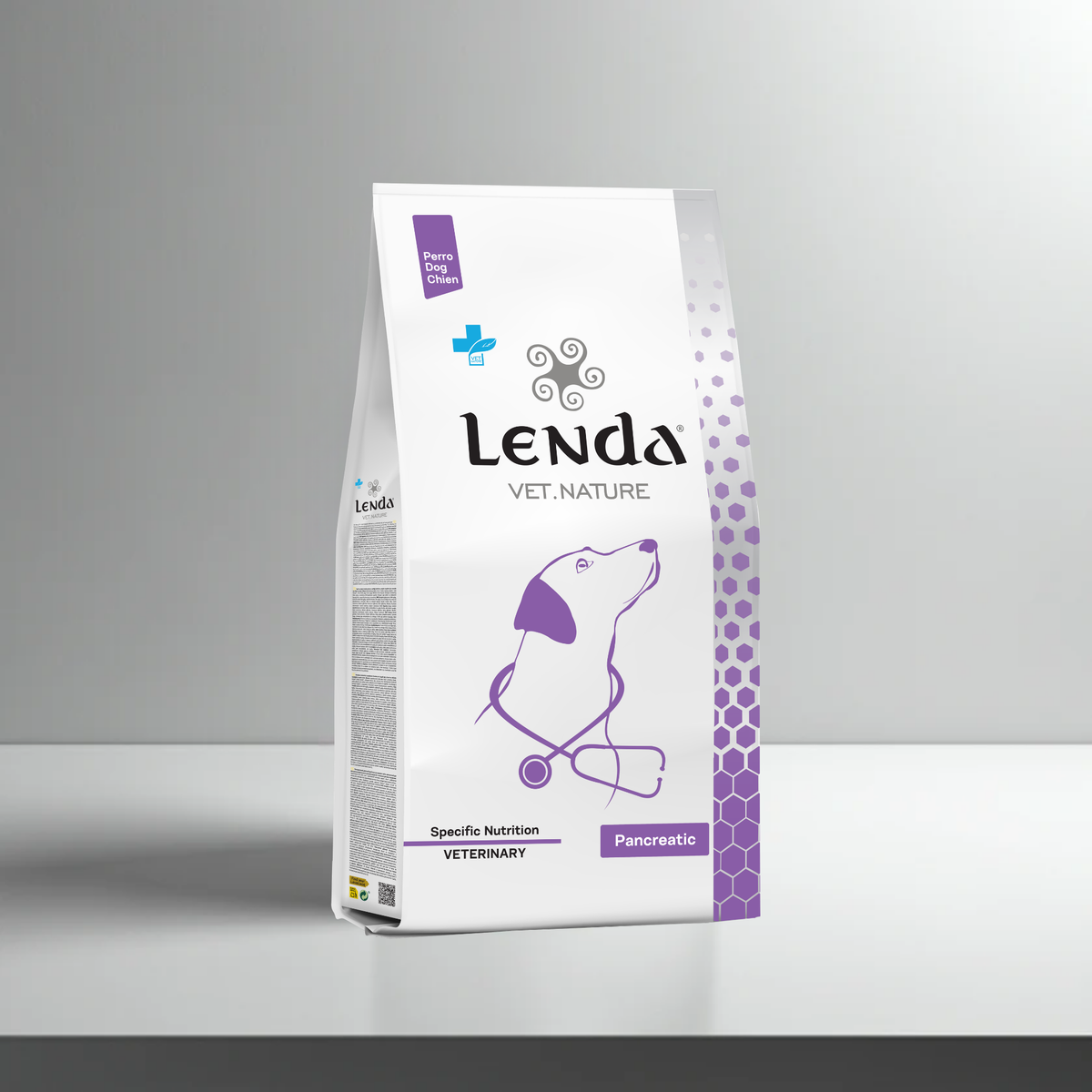Saco del pienso Lenda Vet Pancreatic para perros, formatos de 2 y 10 kg, EAN 8435578250205 / 8435578250212