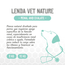 Presentación de la receta Renal and Oxalate de Vet Nature para perros, EAN 8435578250106 / 8435578250113