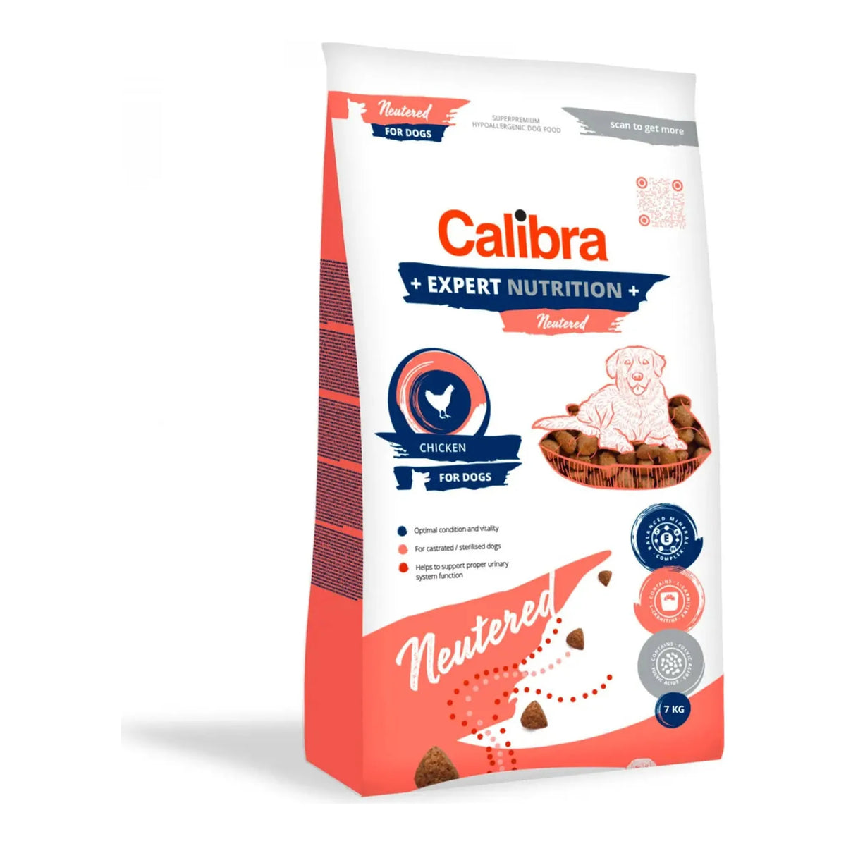 Saco del pienso Calibra Expert para perros esterilizados, receta Expert Nutrition Neutered con pollo