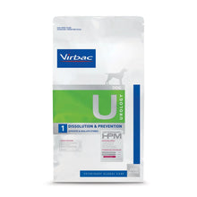 Pienso urinary para perros Virbac HPM U1 Urology Dissolution & Prevention, cara frontal del saco, EAN 3561963601231