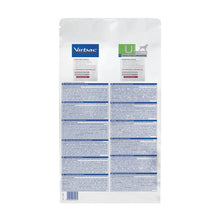 Reverso del saco de 3 kg de pienso urinary Virbac U1 con composición y ración