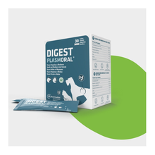 Estuche y sobre de Plasmoral Digest para perros pequeños y gatos de Pharmadiet, EAN 8414042005831