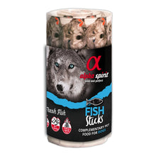Ristra de 16 barritas Alpha Spirit de pescado para perros en envase cilíndrico, EAN 18437013576601