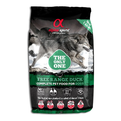 Pienso Alpha Spirit The Only One Pato para perros adultos, saco de 3 kg, EAN 8436586310264