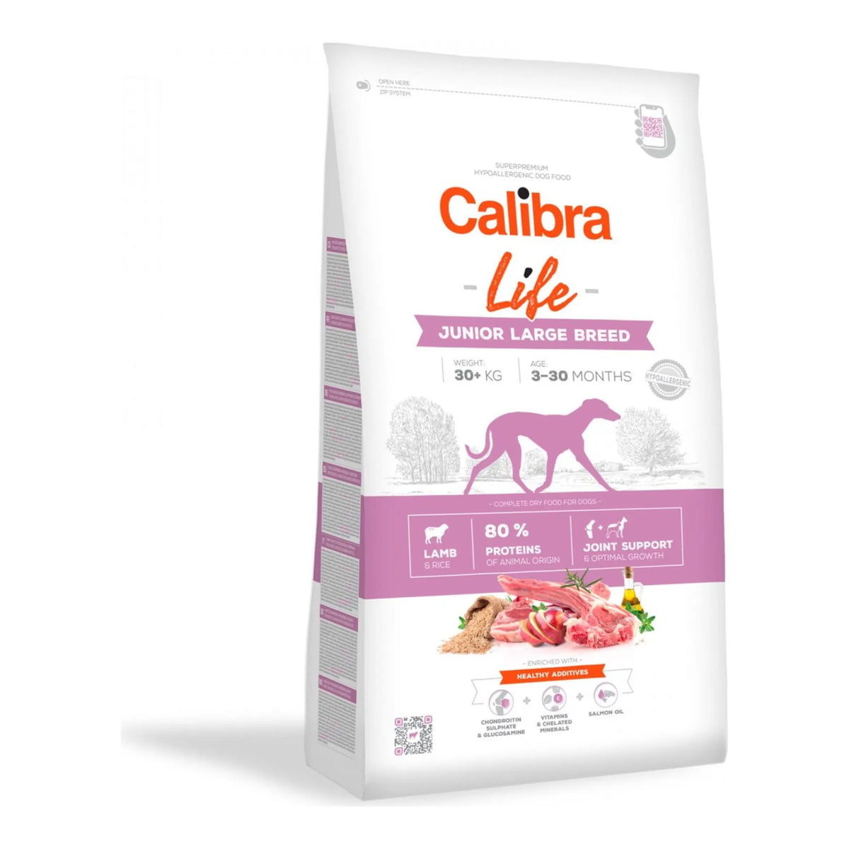 Saco de pienso Calibra Life Junior Large de cordero, 12 kg, EAN 8594062086543
