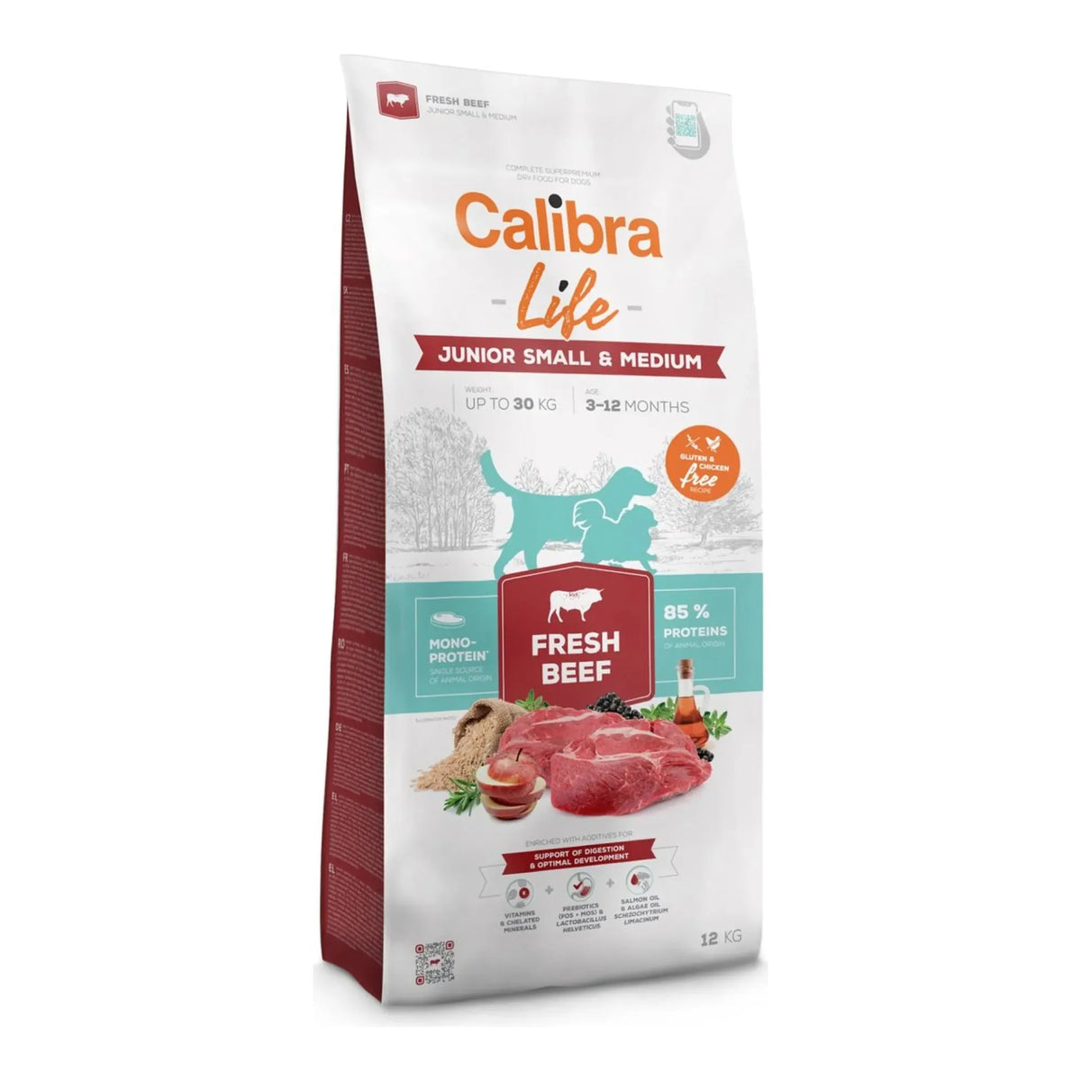 Saco de pienso Calibra Life Junior Small & Medium de ternera, 12 kg, EAN 8595706701174