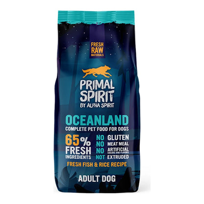 Pienso Primal Spirit 65% Oceanland para perros adultos, saco de 12 kg, EAN 8436586310844