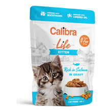 Sobres Calibra Life de salmón para gatitos, un sobre de 85 g en salsa, EAN 8595706700955