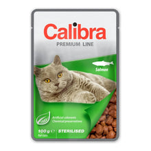 Sobres Calibra Premium de salmón para gatos esterilizados, un sobre de 100 g, EAN 8594062085669