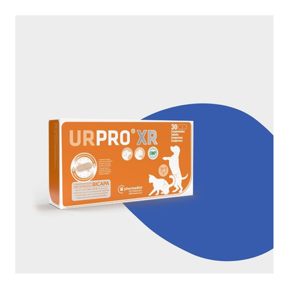 Estuche de Urpro XR para perros y gatos de Pharmadiet, 30 comprimidos bicapa, EAN 8414042006562