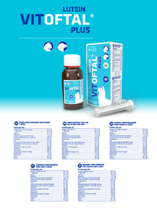 Ficha técnica oficial de Vitoftal Lutein Plus con la composición por ml