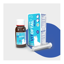 Estuche de Vitoftal Lutein Plus para perros y gatos de Pharmadiet, 50 ml con jeringa dosificadora, EAN 8414042006098