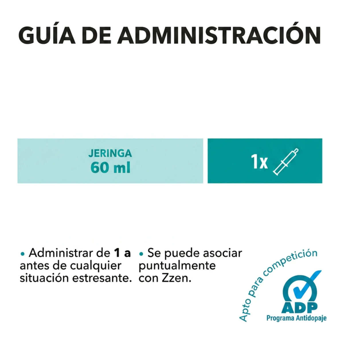 Guía de administración de Zzen Flash con una jeringa de 60 ml