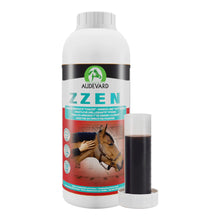 Zzen Audevard solución para caballos, botella blanca de 1 litro con vaso dosificador